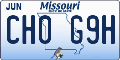 MO license plate CH0G9H