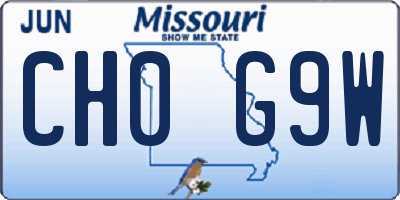 MO license plate CH0G9W