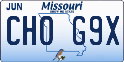 MO license plate CH0G9X