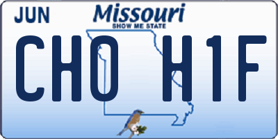 MO license plate CH0H1F