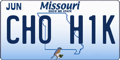 MO license plate CH0H1K