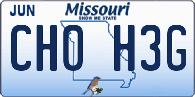 MO license plate CH0H3G
