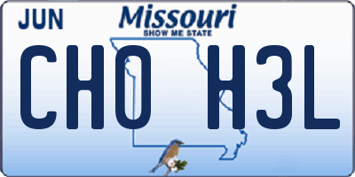 MO license plate CH0H3L