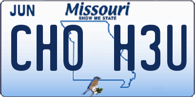 MO license plate CH0H3U