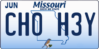 MO license plate CH0H3Y