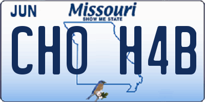 MO license plate CH0H4B