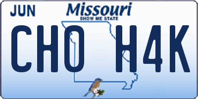 MO license plate CH0H4K