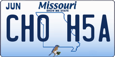 MO license plate CH0H5A