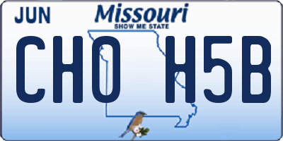 MO license plate CH0H5B
