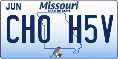 MO license plate CH0H5V