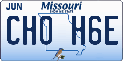 MO license plate CH0H6E