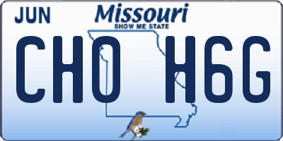 MO license plate CH0H6G