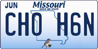 MO license plate CH0H6N