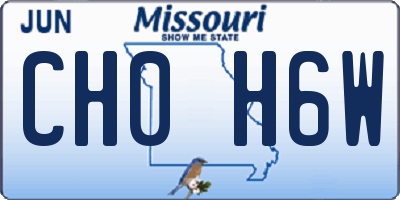 MO license plate CH0H6W