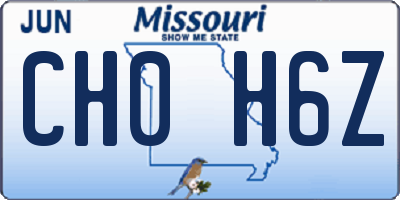 MO license plate CH0H6Z