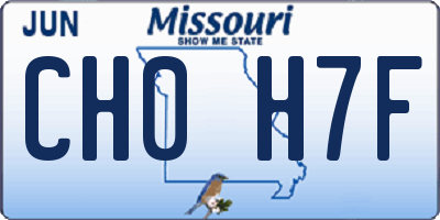 MO license plate CH0H7F