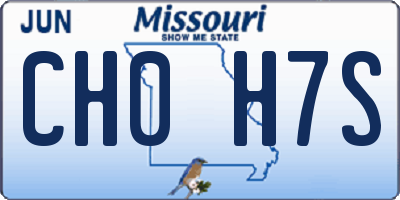 MO license plate CH0H7S