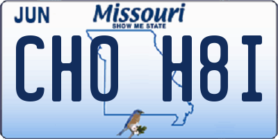 MO license plate CH0H8I
