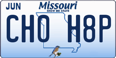 MO license plate CH0H8P