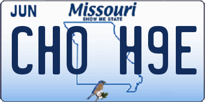 MO license plate CH0H9E