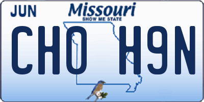 MO license plate CH0H9N