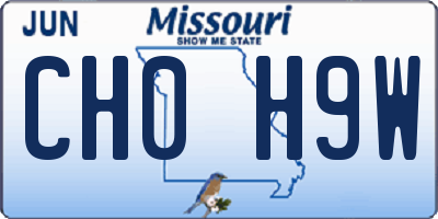 MO license plate CH0H9W