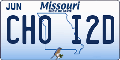 MO license plate CH0I2D