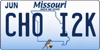 MO license plate CH0I2K