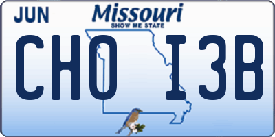 MO license plate CH0I3B
