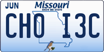 MO license plate CH0I3C