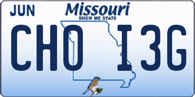 MO license plate CH0I3G