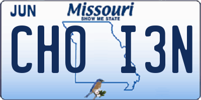 MO license plate CH0I3N