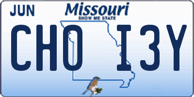 MO license plate CH0I3Y