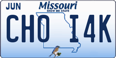 MO license plate CH0I4K