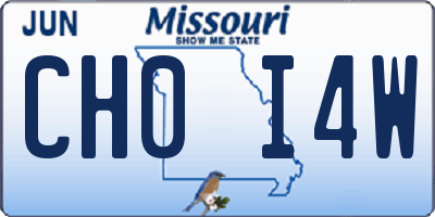 MO license plate CH0I4W