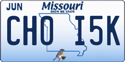 MO license plate CH0I5K