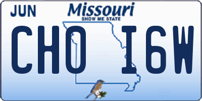 MO license plate CH0I6W