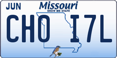 MO license plate CH0I7L