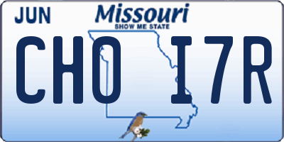 MO license plate CH0I7R