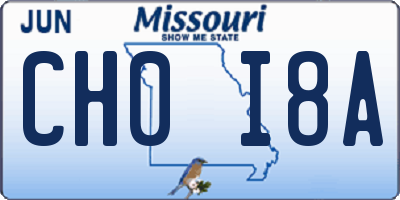 MO license plate CH0I8A