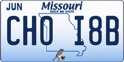 MO license plate CH0I8B
