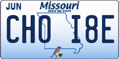 MO license plate CH0I8E