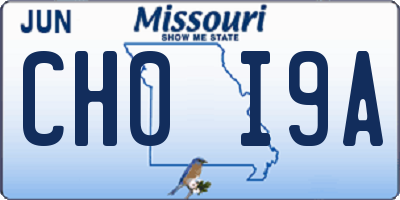 MO license plate CH0I9A