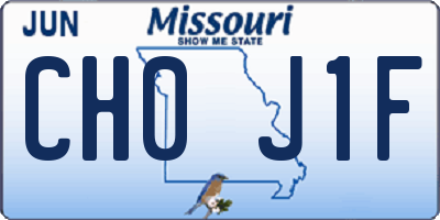 MO license plate CH0J1F