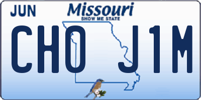 MO license plate CH0J1M
