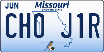 MO license plate CH0J1R