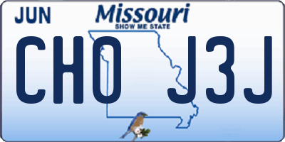 MO license plate CH0J3J