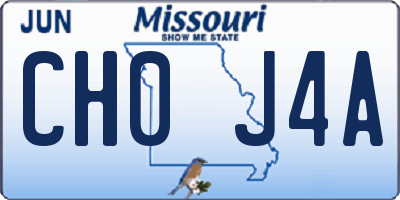 MO license plate CH0J4A