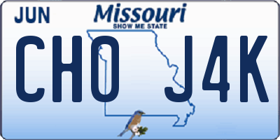 MO license plate CH0J4K