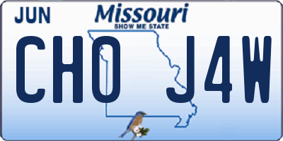 MO license plate CH0J4W